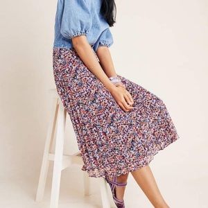 Anthropologie Button Up Midi Skirt
